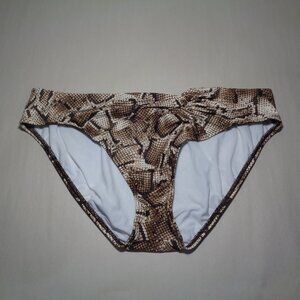 Antonio Melani Size Large / TWIST PANT / Sand / Snake Print / New Bikini Bottom